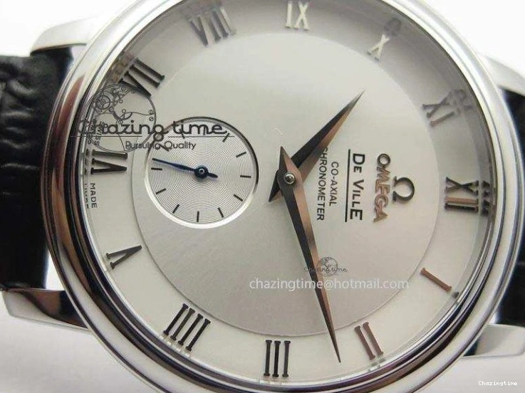 0420 Flexible De Ville MK 1:1 Best Edition SS White Dial On Black Leather Asian Seagull T1701 (Sec@6) 8244